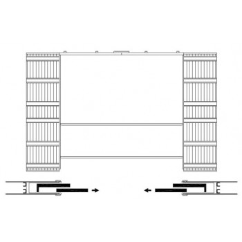 Bloc porte coulissant à double ouverture grande dimension GRANLUCE SCRIGNO sur mesure