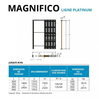 Bloc porte coulissant simple ouverture MAGNIFICO SCRIGNO standard