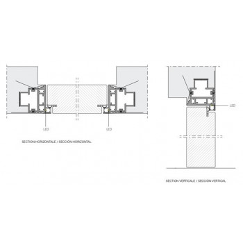 Porte battante invisible ESSENTIAL CONTROLUCE sans traverse