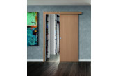 Kit complet Porte coulissante en applique avec FERMETURE décor bois SCRIGNO standard