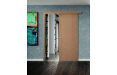 Kit complet Porte coulissante en applique avec FERMETURE décor bois SCRIGNO standard